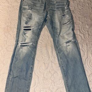 American Eagle Outfitters Blue Skinny Jeans Distressed